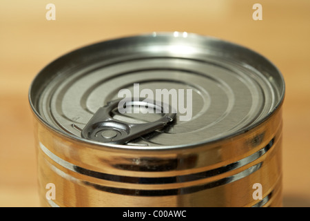 ring pull on a food can tin Stock Photo