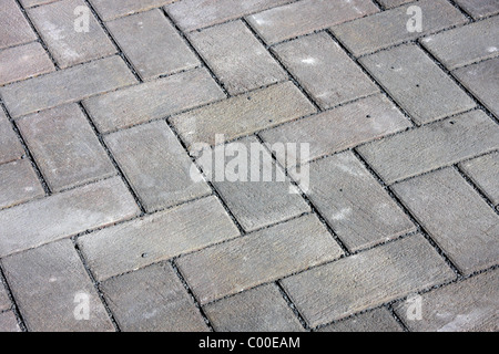 stone pavers laid out in a patio pattern Stock Photo