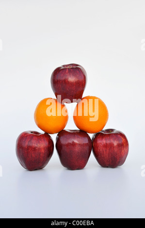 Apples and oranges comparison concept Stock Photo