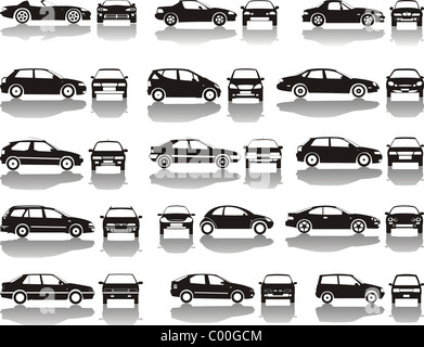 Black set of cars Stock Photo