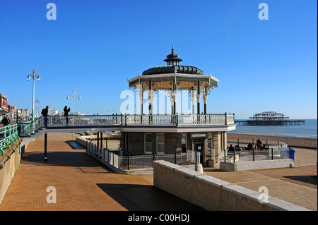 The recently restored Victorian bandstand on Brighton seafront Stock Photo