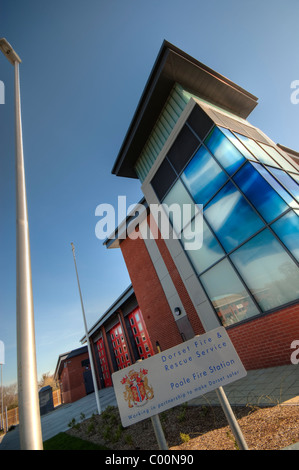 Marshes End Fire Station, Dorset Fire and Rescue Service, Poole exterior Stock Photo