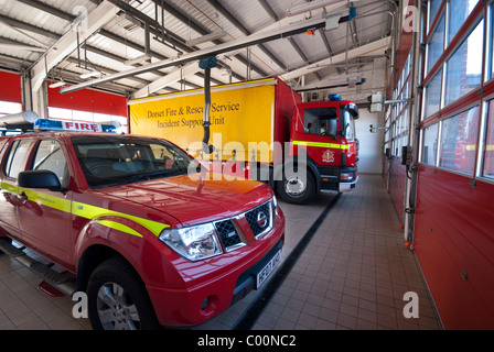 Marshes End Fire Station, Dorset Fire and Rescue Service, Poole fire engine garage Stock Photo