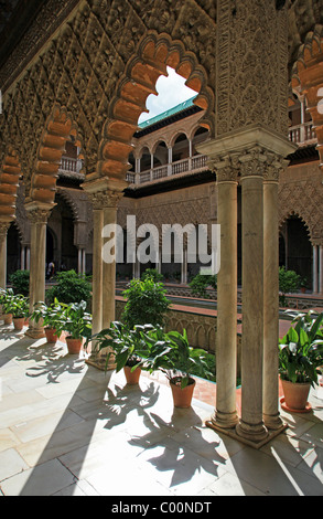 Patio De Las Doncellas, Alcazar, Seville, Stock Photo