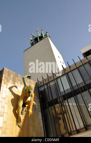 Newcastle civic centre Haymarket Tyne God Stock Photo