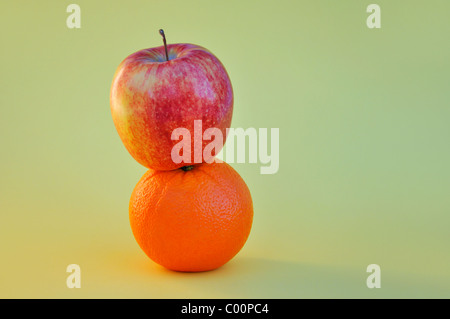 Apples and oranges comparison concept Stock Photo