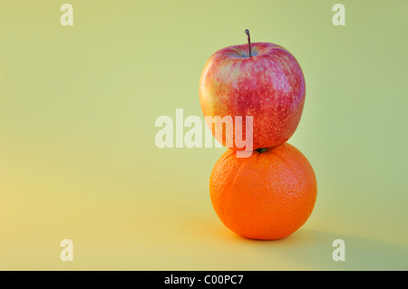 Apples and oranges comparison concept Stock Photo