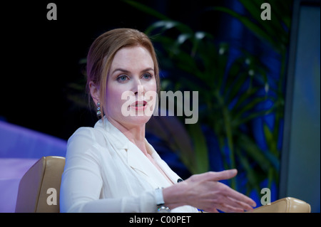 Oscar nominee and past winner, Nicole Kidman, talks on stage with Roger Durling at her Vanguard tribute in Arlington theater. Stock Photo