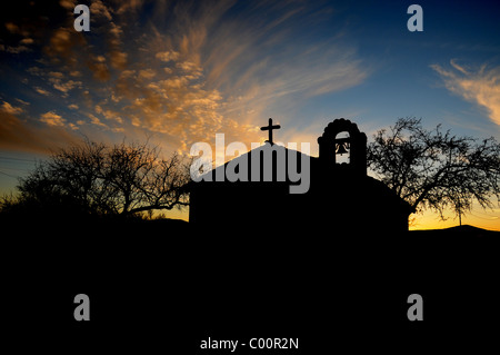 A small church stands in Sasabe, Arizona, USA, at the U.S. and Mexico border. Stock Photo