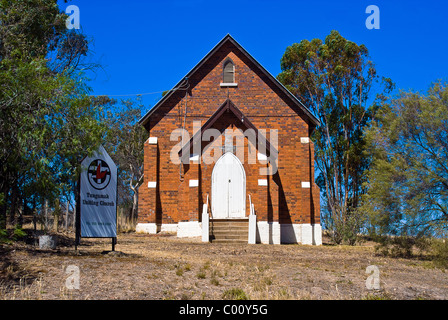 Tungamah Uniting Church,Tungamah,Victoria,Australia is situated in a small wheat town with some historic buildings. Stock Photo