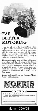 1920s advertisement in consumer magazine for MORRIS MOTORS cars Stock Photo