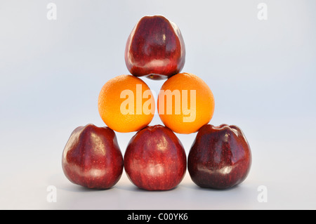 Apples and oranges comparison concept Stock Photo