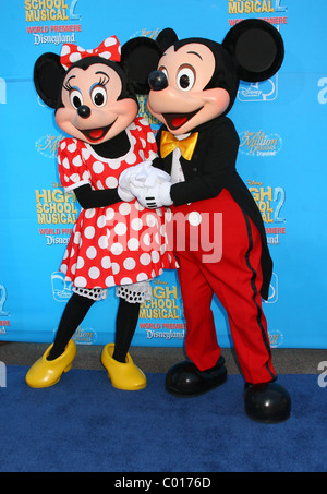 Minnie Mouse and Mickey Mouse The World film premiere of Disney's 'High School Musical 2 ' at Downtown Disney - Arrivals Stock Photo