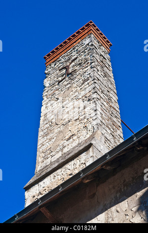 Old stone chimney stack - France. Stock Photo