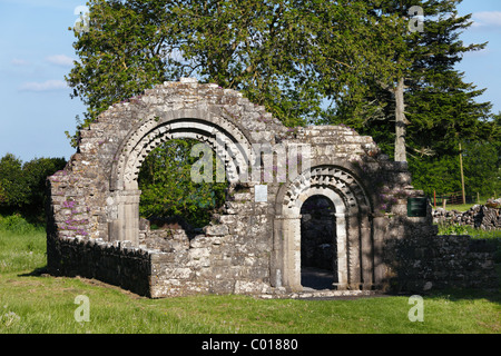 Nuns church, Clonmacnoise Monastery, County Offaly, Leinster, Republic of Ireland, Europe Stock Photo