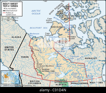 Map of Northwest Territories Stock Photo - Alamy