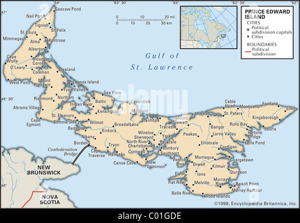 Map of Prince Edward Island Stock Photo