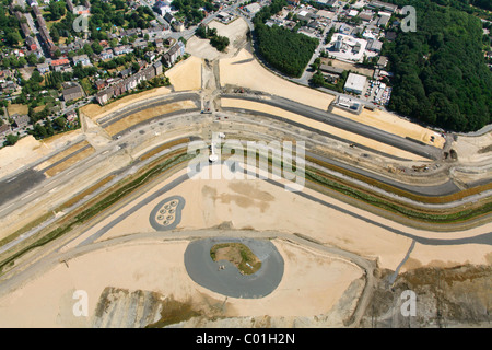 Aerial photo, recreational area, former steel mill, passage of the Emscher River, Emscher Reservoir, Phoenix-Ost, Phoenix Lake Stock Photo