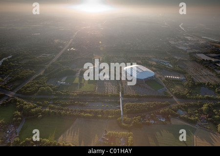 Aerial view, Schalkearena stadium, Arena auf Schalke stadium, Veltins-Arena stadium, stadium of a German Bundesliga club at Stock Photo