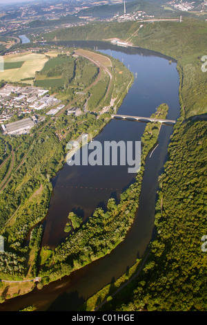 Aerial view, Hagen, Dortmund Hengsteysee lake, Ruhr Valley, Ruhr Area, North Rhine-Westphalia, Germany, Europe Stock Photo
