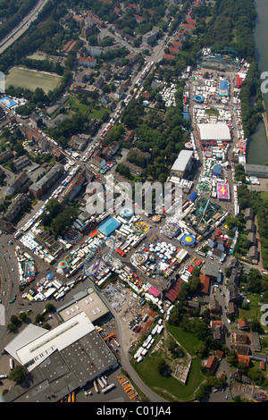 Aerial view, Cranger Kirmes funfair, Herne, Ruhr Area, North Rhine-Westphalia, Germany, Europe Stock Photo