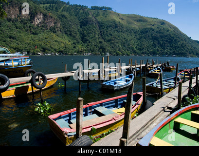 Guatemala. Amatitlán Lake. Boats on the lake. Stock Photo