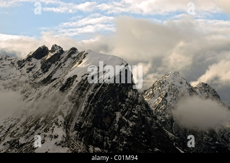 Tafele Spitz and Stuhlkopf Mountain, Karwendel Mountains, Tyrol, Austria, Europe Stock Photo