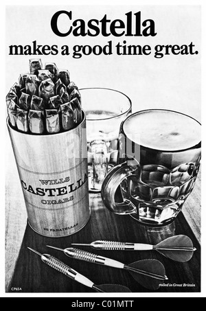 1970s advertisement in football programme for CASTELLA cigars Stock Photo