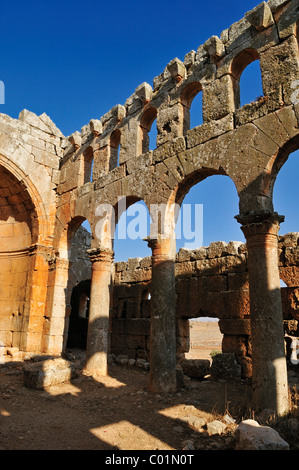 Ruin of the byzantine church of Mshabak, Mushabbak, near Aleppo, Dead Cities, Syria, Middle East, West Asia Stock Photo