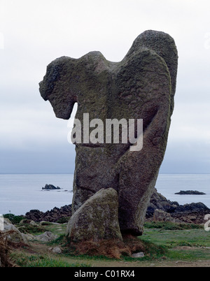 The Nag's Head, a natural rock formation on the island of St Agnes, the Scilly Isles, UK Stock Photo