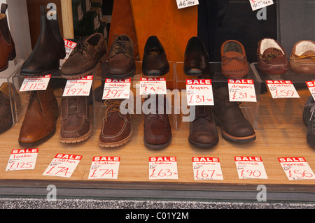 Mens shoes in a sale in a shop store in the Uk Stock Photo