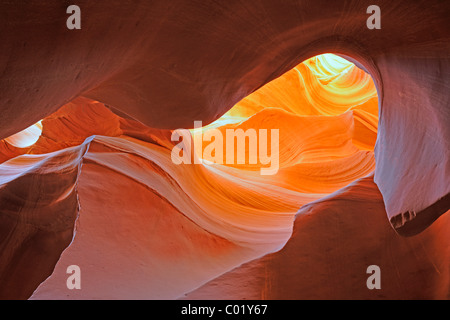 Rock shapes, colors and structures in the Antelope Slot Canyon, Arizona, USA, America Stock Photo