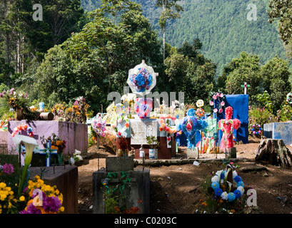 Guatemala. Alta Verapaz. Cemetery. Stock Photo