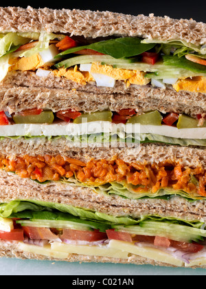 A pile of vegetarian sandwiches Stock Photo