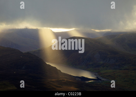 Llyn Cowlyd reservoir, Snowdonia, North Wales, Cymru, UK, United Kingdom, GB, Great Britain, British Isles, Europe Stock Photo