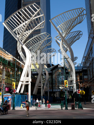 Bankers Hall Galleria Trees on Stephen Avenue, calgary, Alberta Stock Photo