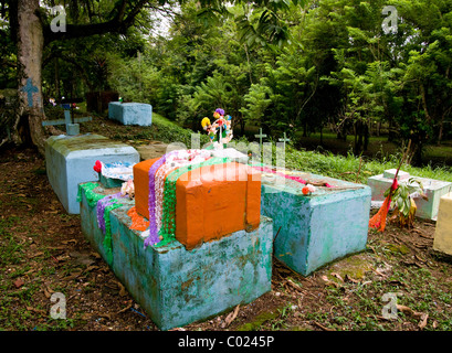 Guatemala. Izabal. Rio Dulce. Cemetery. Stock Photo