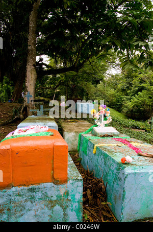 Guatemala. Izabal. Rio Dulce. Cemetery. Stock Photo