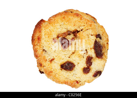 baked raisin scone isolated on white background Stock Photo