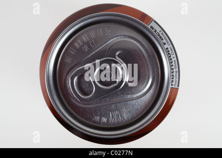 Top of aluminum soda can Stock Photo