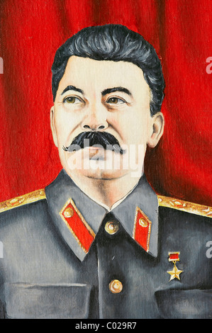Portrait of Joseph Vissarionovich Stalin - Russian dictator Stock Photo