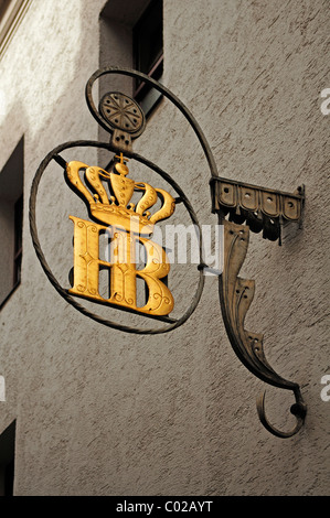 Old pub sign of the 'Hofbraeuhaus am Platzl', Platzl 9, Munich, Bavaria, Germany, Europe Stock Photo