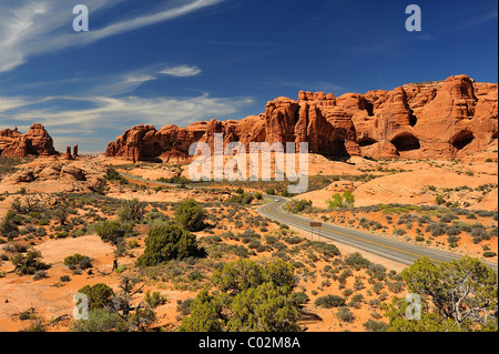 Garden of Eden formation in Arches National Park in Utah, near Moab, USA Stock Photo