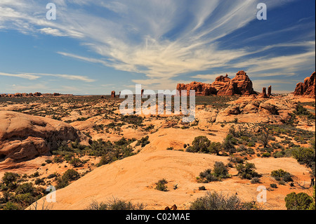 Garden of Eden formation in Arches National Park in Utah, near Moab, USA Stock Photo