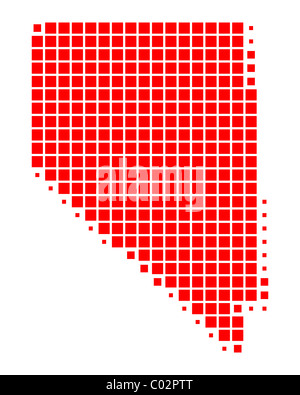 Square dots pattern map of Nevada. Dotted pixel map with american ...