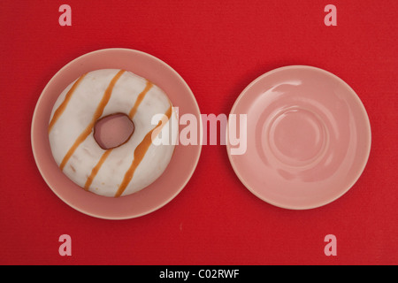 Donut on plate Stock Photo