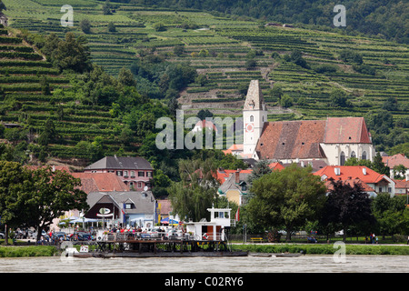 Ferry on the Danube, Spitz, Wachau, Waldviertel, Lower Austria, Austria, Europe Stock Photo