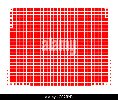 Square dots pattern map of Wyoming. Dotted pixel map with flag isolated ...