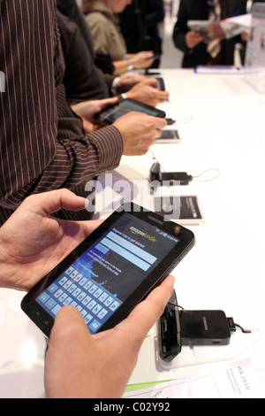 Tablet PC at the Samsung booth, IFA Berlin 2010, Berlin, Germany, Europe Stock Photo