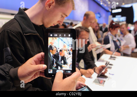 Tablet PC at the Samsung booth, IFA Berlin 2010, Berlin, Germany, Europe Stock Photo